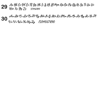 Alphabet and number set on a white background