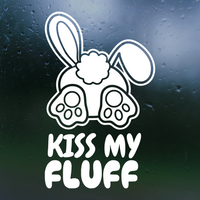 Die Cut Vinyl Funny "Kiss My Fluff" Decal - Waterproof Vehicle Decal, Window Decal, Glass Decal
