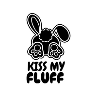 Die Cut Vinyl Funny "Kiss My Fluff" Decal - Waterproof Vehicle Decal, Window Decal, Glass Decal