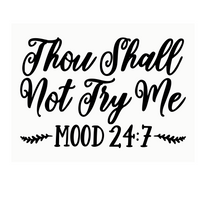 Die Cut Vinyl "Thou Shall Not Try Me" Decal - Funny Vehicle Decal