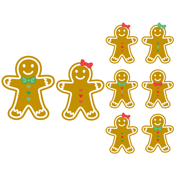 christmas decals, gingerbread family decal, gingerbread sticker, stickers, custom stickers, get decaled, vinyl decals