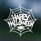 Dye Cut Vinyl Happy Halloween Spider Web Decal