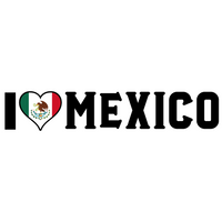 I love Mexico text with Mexican flag design on a white background