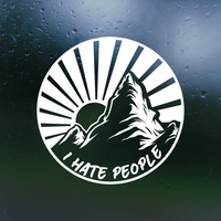 Funny Die Cut Vinyl Outdoor Scene "I Hate People" Decal