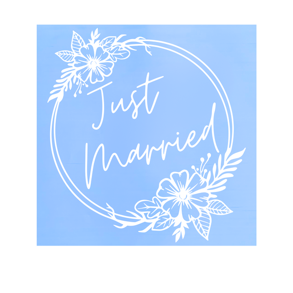 wedding, wedding decals, just married decal, just married car deal, decals, vehicle decals, just married sticker,