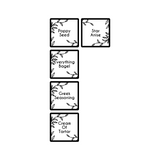 Set of seasoning labels with text on a white background