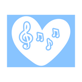 Die Cut Vinyl Music Heart Decal - Waterproof Vehicle, Window Decal