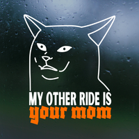 Die Cut Vinyl Funny / Raunchy Decal "My Other Ride Is Your Mom" Vehicle / Window / Decal
