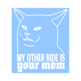 Die Cut Vinyl Funny / Raunchy Decal "My Other Ride Is Your Mom" Vehicle / Window / Decal