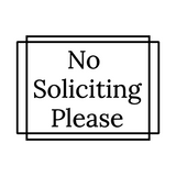 Waterproof Die Cut Vinyl Simple Framed No Soliciting Decal
