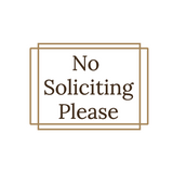 Waterproof Die Cut Vinyl Simple Framed No Soliciting Decal