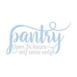 Removable Vinyl Pantry 'Open 24 hours, Self Serve Only' Door Decal