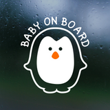 baby on board sign, baby on board, baby on board decal, penguin baby on board, baby on board sticker, vinyl decal, decals, get decaled