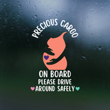 Die Cut Vinyl Pregnant Woman "Precious Cargo" On Board Decal