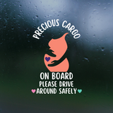 Dye Cut Vinyl Pregnant Woman "Precious Cargo" On Board Decal