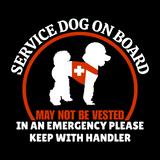 Waterproof Die Cut Vinyl Poodle Service Dog On Board Decal - Get Decaled
