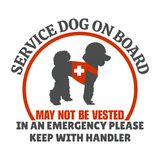 Waterproof Die Cut Vinyl Poodle Service Dog On Board Decal - Get Decaled