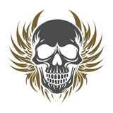 Die Cut Vinyl Customizable Skull With Tribal Wing  Decal - Waterproof Vinyl Decal Sticker