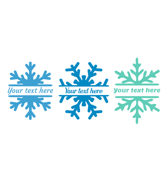 Die Cut Vinyl Customizable Snowflake Monogram Decals - Christmas Crafts