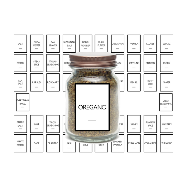 spice decals, spice label decals, spice label stickers, spice jar stickers, modern spice jar labels, decal shop, get decaled, decals, sticker decals