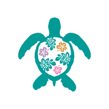 Die Cut Vinyl Sea Turtle Hibiscus Shell Decal - Waterproof Vehicle, Window, Tumbler Decal Sticker