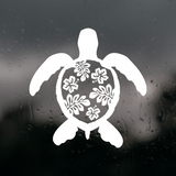 Die Cut Vinyl Sea Turtle Hibiscus Shell Decal - Waterproof Vehicle, Window, Tumbler Decal Sticker