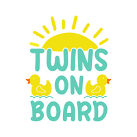 Custom Vinyl Duck Twins On Board Baby On Board Sign / Decal