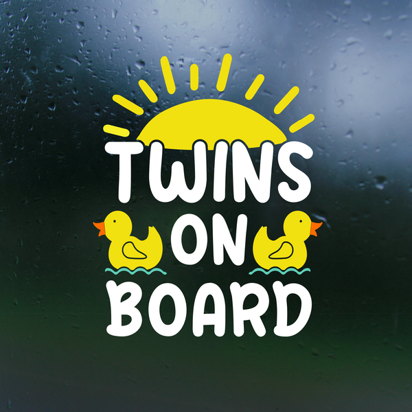 Custom Vinyl Duck Twins On Board Baby On Board Sign / Decal