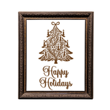 Die Cut Vinyl Decal - Victorian Tree Happy Holiday Decal