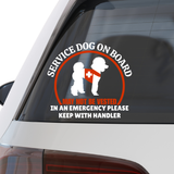 Waterproof Die Cut Vinyl Poodle Service Dog On Board Decal - Get Decaled