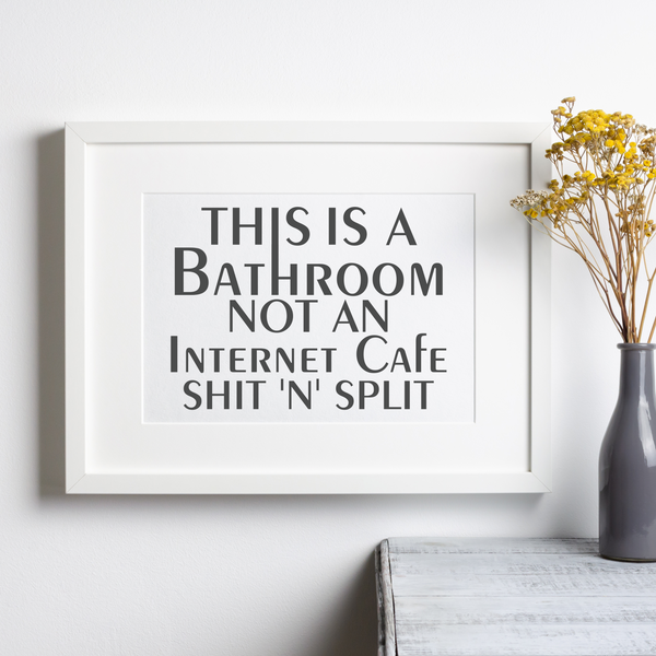Die Cut Vinyl "This Is A Bathroom Not An Internet Cafe" Decal