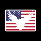 Waterproof Vinyl American Flag Sticker Decal With Eagle Silhouette - Vehicle / Window / Camper Decal