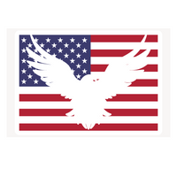 Waterproof Vinyl American Flag Sticker Decal With Eagle Silhouette - Vehicle / Window / Camper Decal