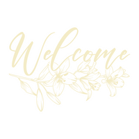 New 'Welcome' Decal With Lily - Removable Oracal 631 Wall Vinyl