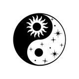 Die Cut Vinyl Yin Yang Astro Decal - Waterproof Vehicle / Window / Camper Decal
