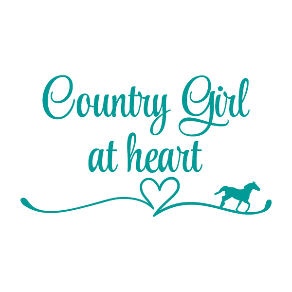 Country Girl At Heart Decal - Waterproof Die Cut Vinyl Decal