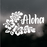 Die Cut Vinyl Aloha Hibiscus Car / Truck Decal
