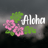 Die Cut Vinyl Aloha Hibiscus Car / Truck Decal