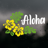 Die Cut Vinyl Aloha Hibiscus Car / Truck Decal