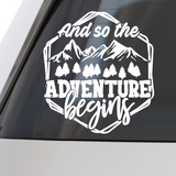 Die Cut Vinyl "And So The Adventure Begins" Outdoor Decal - Get Decaled