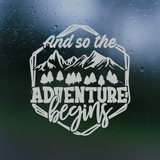 Die Cut Vinyl "And So The Adventure Begins" Outdoor Decal - Get Decaled