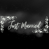Die Cut Vinyl Removable Just Married Decal Vehicle / Wall Decal