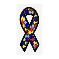 Autism Awareness Puzzle Ribbon Sticker Decal