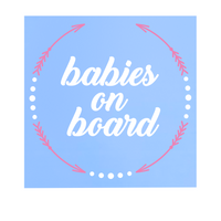 Die Cut Vinyl Babies On Board Arrow Wreath Decal