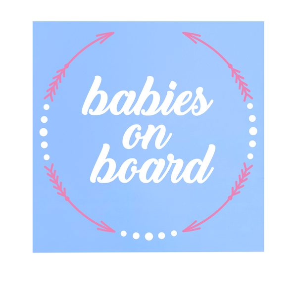 Die Cut Vinyl Babies On Board Arrow Wreath Decal