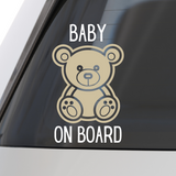 Die Cut Vinyl Baby On Board Teddy Bear Decal - Get Decaled