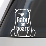 Custom Die Cut Vinyl Baby Bear On Board Decal