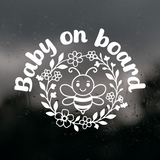 Die Cut Vinyl Baby On Board Decal - Bee Theme