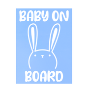 Bunny Rabbit Baby On Board Decal for Cars, Trucks, Windshield & More