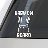 Bunny Rabbit Baby On Board Decal for Cars, Trucks, Windshield & More